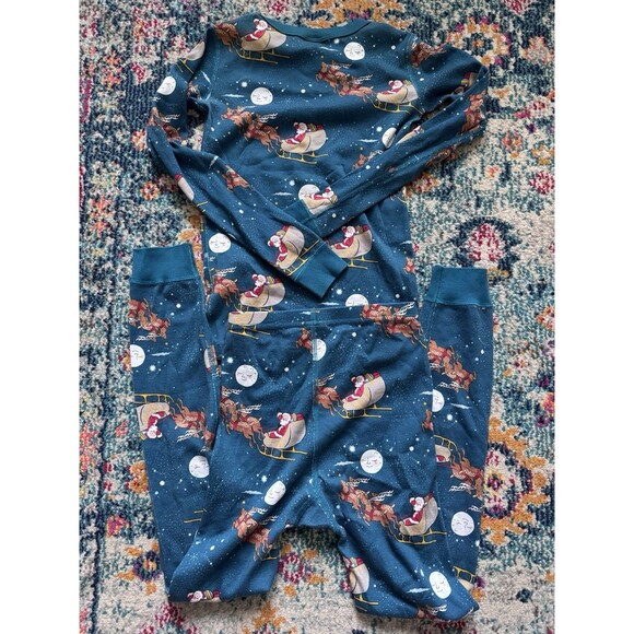 Hanna Andersson 100% Organic Cotton Christmas Santa Sleigh Pajamas US 10 140 cm - Picture 6 of 7